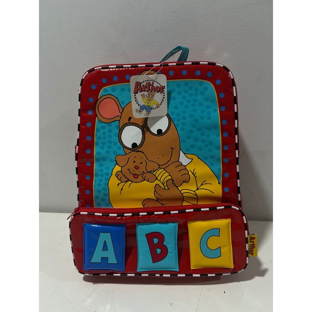 Vintage Arthur Kids Backpack NWT 1990s Rare HTF Marc Brown ABC Red School Bag